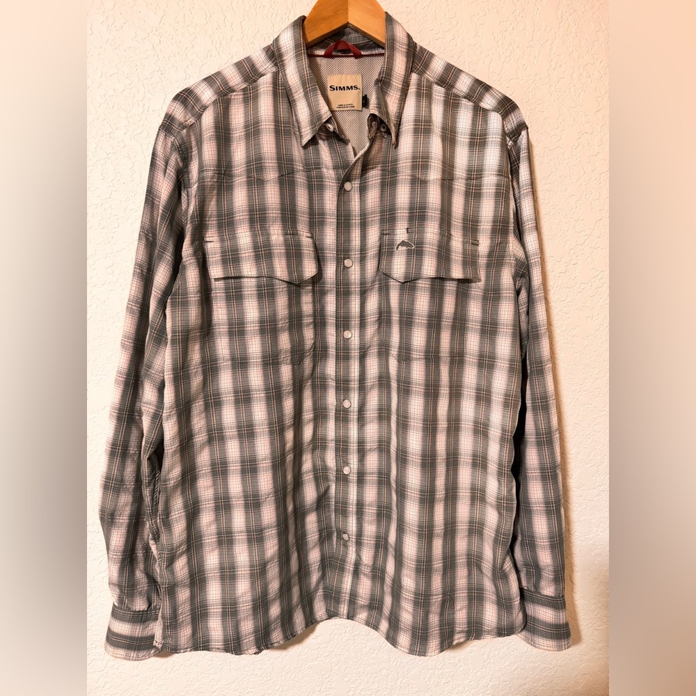 Simms Men's Plaid, Pearl Snap Button-Up